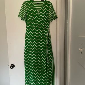 Wrap dress with chevron pattern